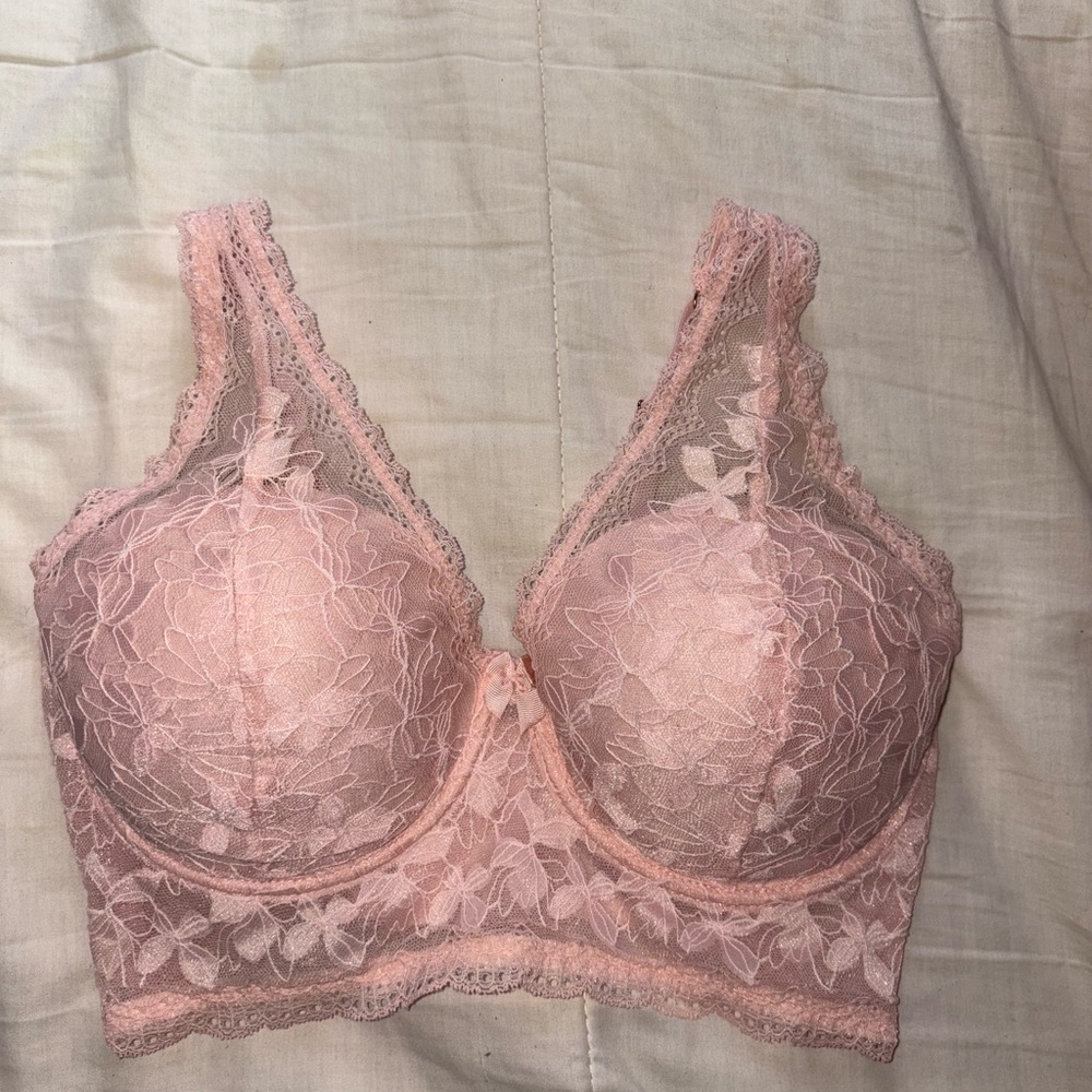 Vintage Lace Underwire Bralette in Blush
